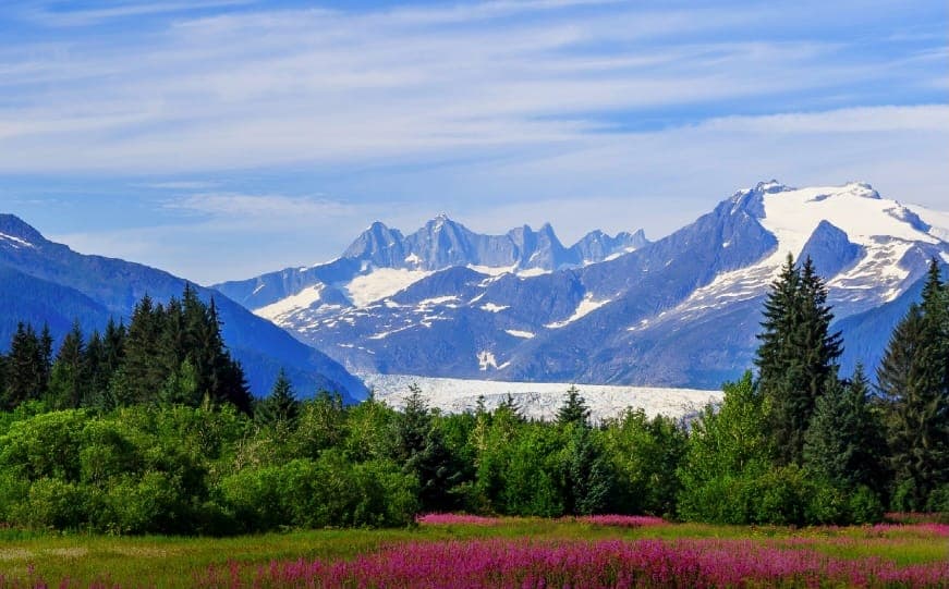 Alaska glacier and mountain landscape