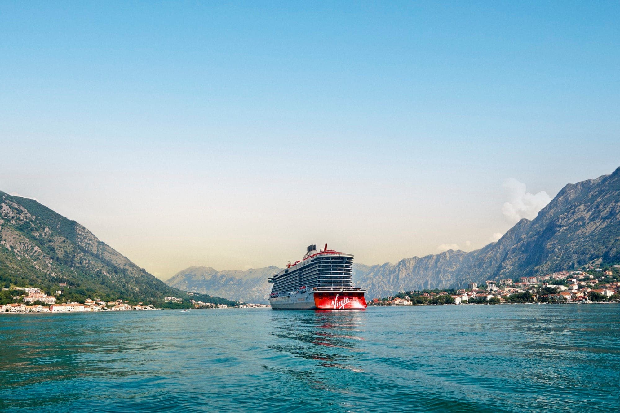 Virgin Voyages ship in Montenegro